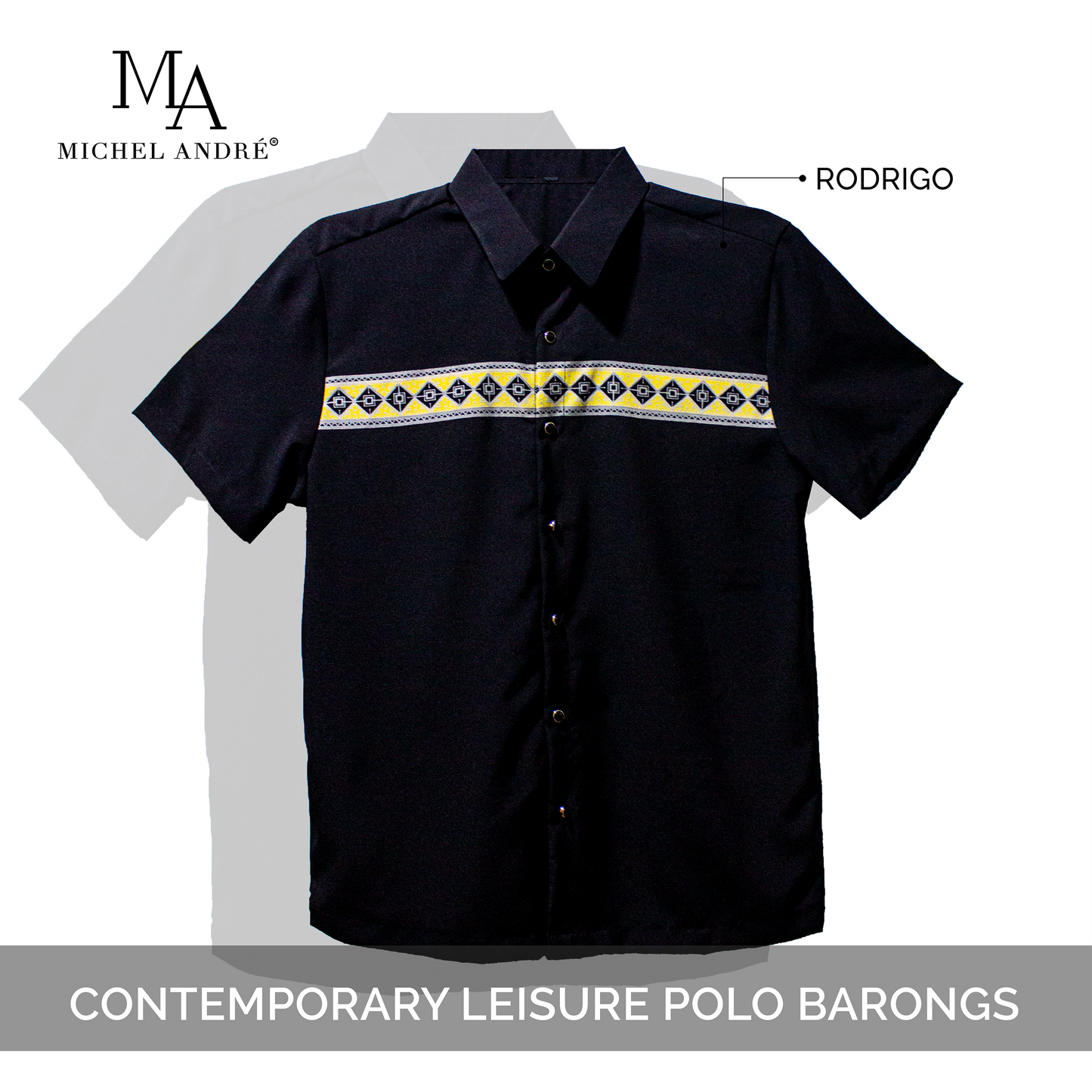 MA CONTEMPORARY LEISURE POLO BARONG (BLACK)
