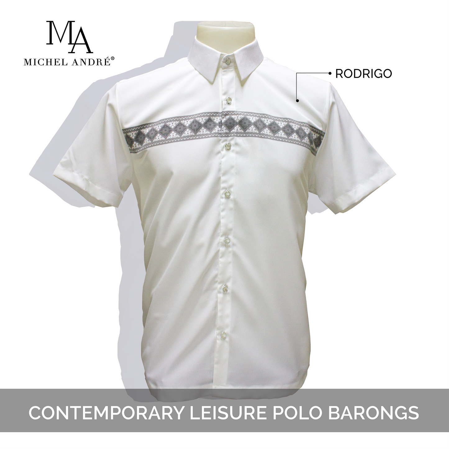 MA CONTEMPORARY LEISURE POLO BARONG (WHITE)