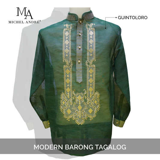 MA MODERN BARONG TAGALOG (GUINTOLORO GREEN)